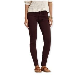 AE Straight Burgundy Stretch Jeggings